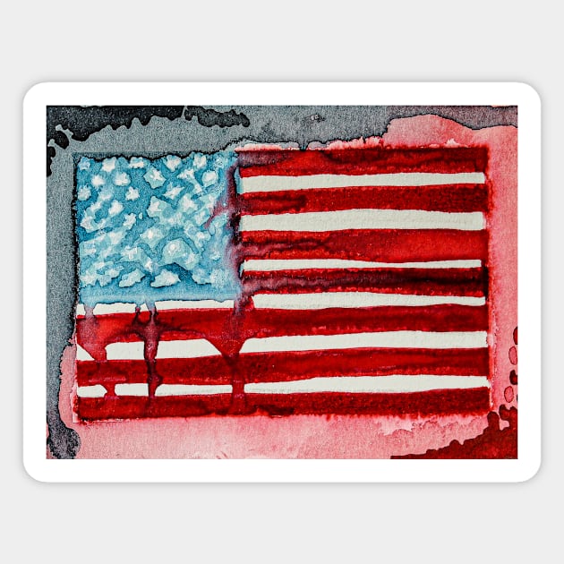 America the Flag Painting Magnet by Shirtacle